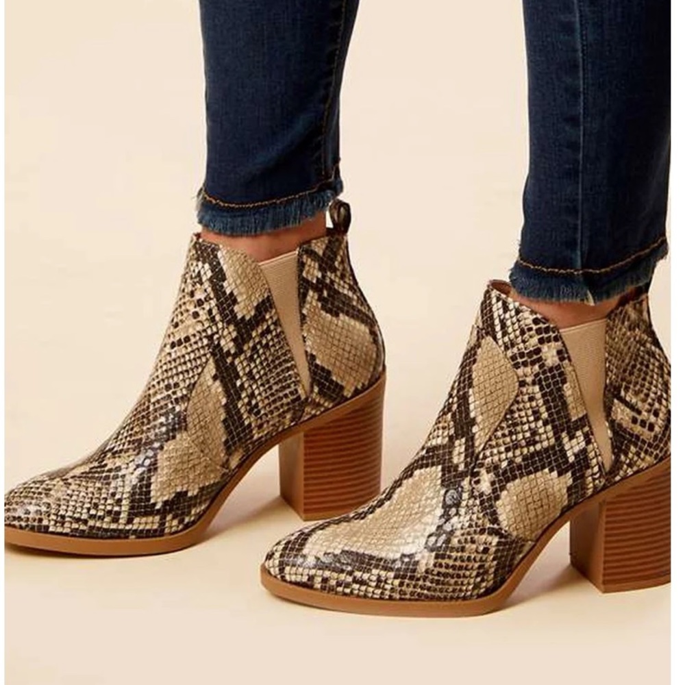 Snakeskin Booties